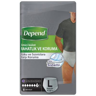 Depend Emici Külot Erkek Büyük 8'li - Depend