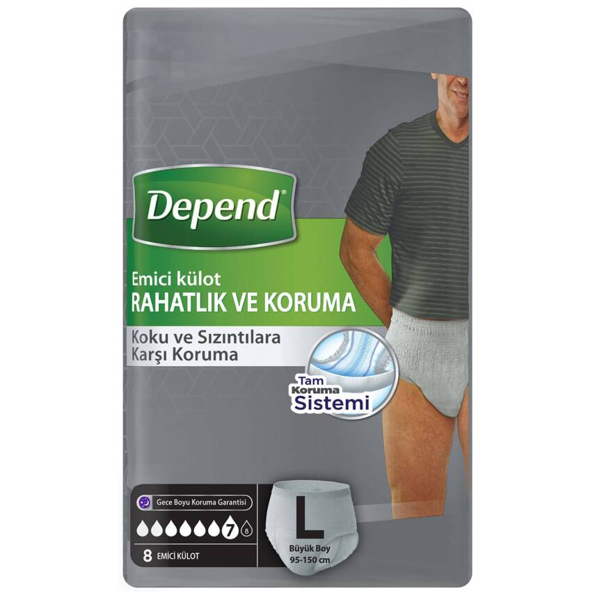 Depend Emici Külot Erkek Büyük 8'li - 1