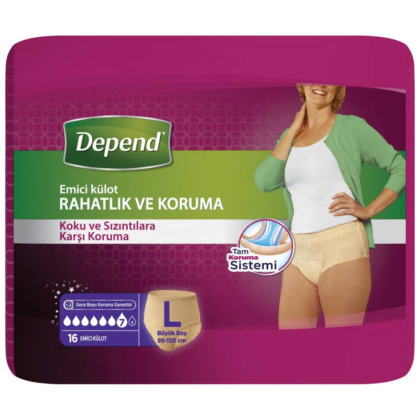 Depend Emici Külot Kadın Büyük Eko Paket 16'lı - 1