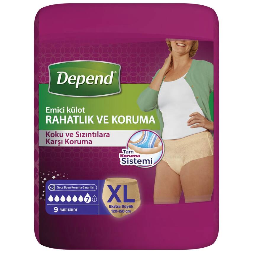Depend Emici Külot Kadın Extra Büyük 9'lu - 1