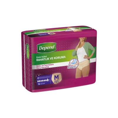 Depend Emici Külot Kadın Orta Ekonomik Paket 16'lı - Depend