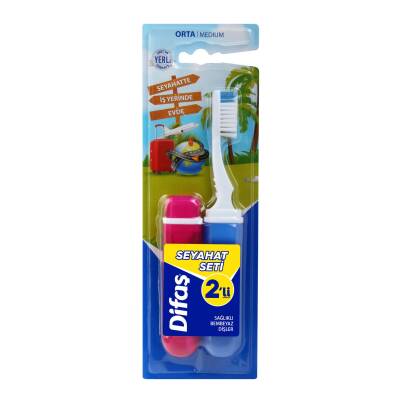 Dıfaş Pocket 2 Lı Dış Fırçası-İç Içe Geçebılen Sap - Dıfaş