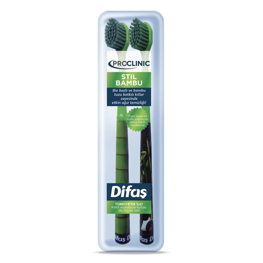 Difaş Proclınıc Stıl Bamboo Diş Fırçası 1+1 - 1