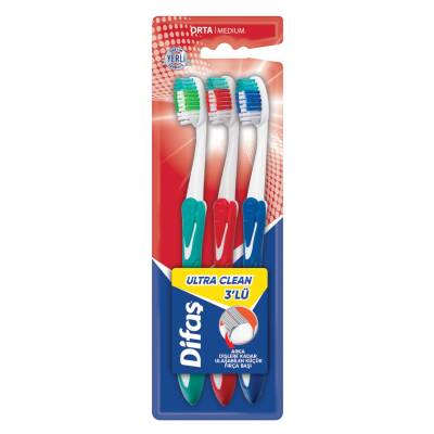 Difaş Ultra Clean 3Lü Diş Fırçası - Difaş