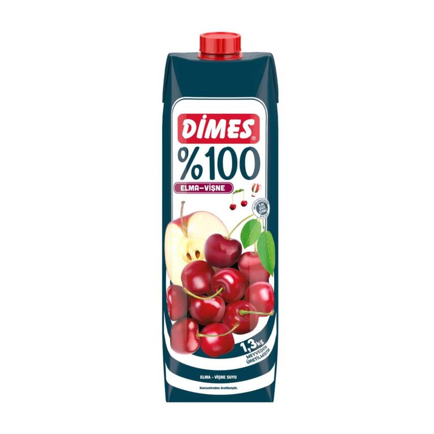 Dimes %100 Elma - Vişne Suyu 1 L - 1