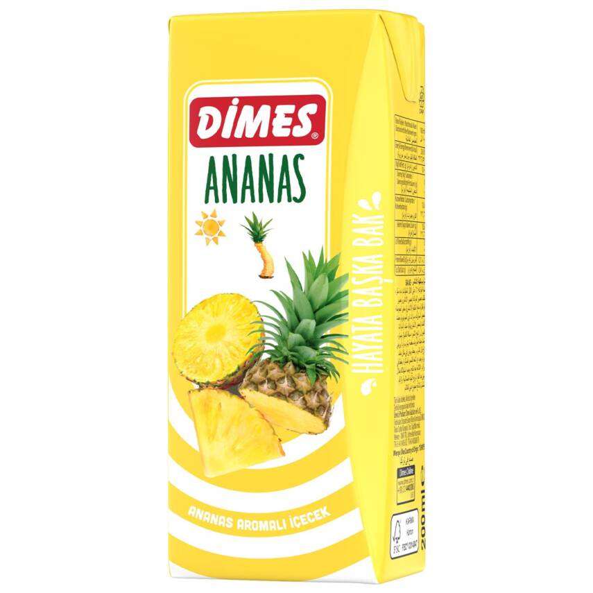 Dimes Ananas Aromalı İçecek 200 Ml - 1