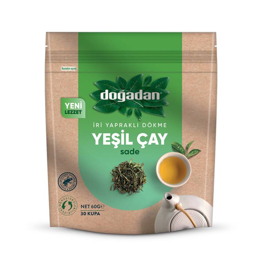 Doğadan İri Yapraklı Dökme Yeşil Çay Sade 60 G - 1