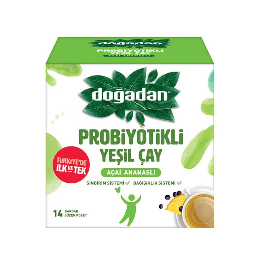 Doğadan Probiyotikli Açai Ananaslı Yeşil Çay 14'lü 23,8 G - 1