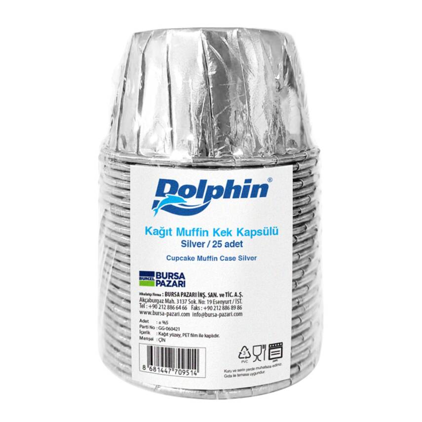 Dolphin Kağıt Asorti Renkli Muffin Kek Kapsülü 25'li - 1