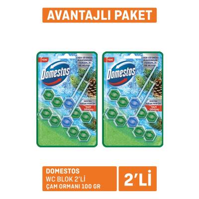 Domestos Wc Blok 2'li Çam Ferahlığı 2x100 G - Domestos