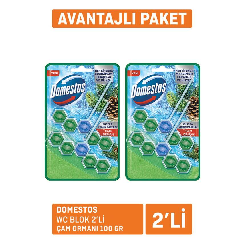 Domestos Wc Blok 2'li Çam Ferahlığı 2x100 G - 1