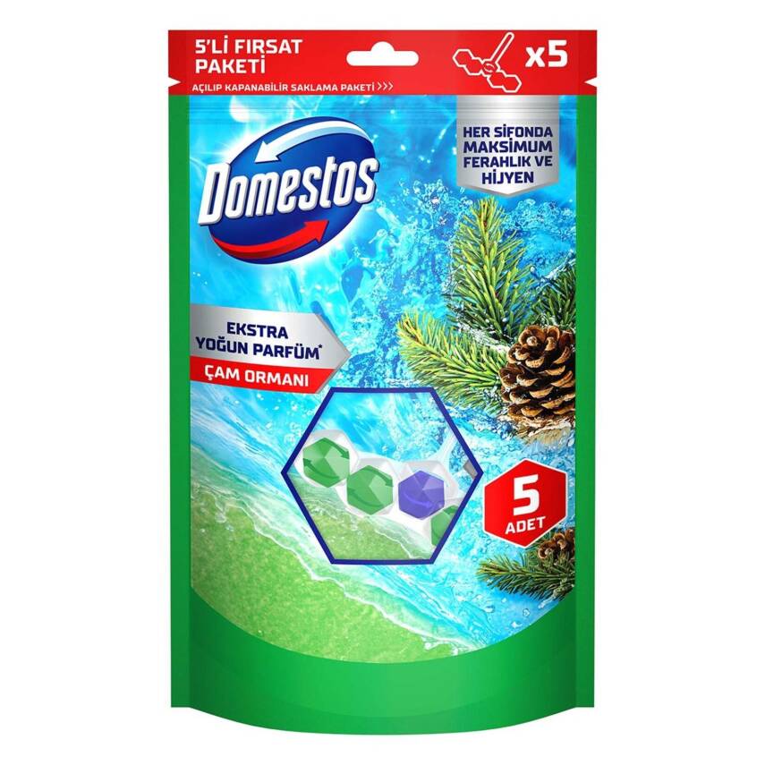 Domestos Wc Blok Çam Ferahlığı 5 x 50 G - 1