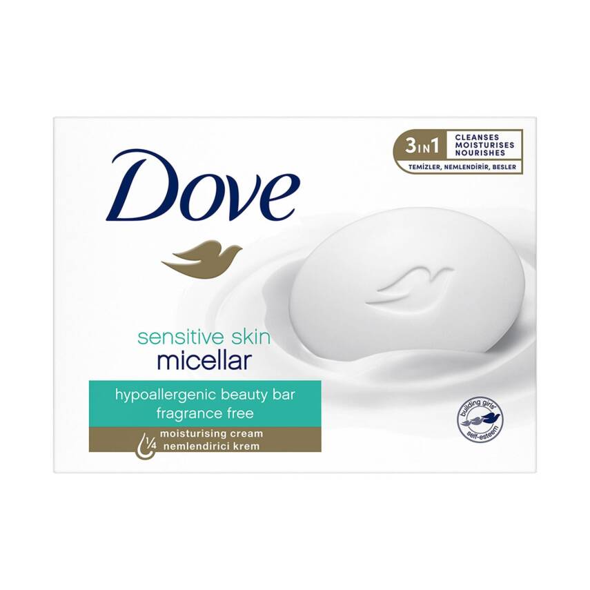 Dove Beauty Cream Bar Katı Güzellik Sabunu Micellar Hassas Ciltler İçin Nemlendirici Etkili 90 G - 1