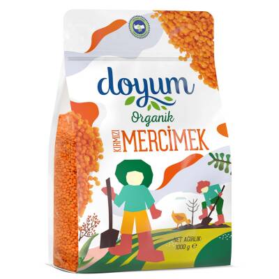Doyum Organik Kırmızı Mercimek 1 Kg - Doyum