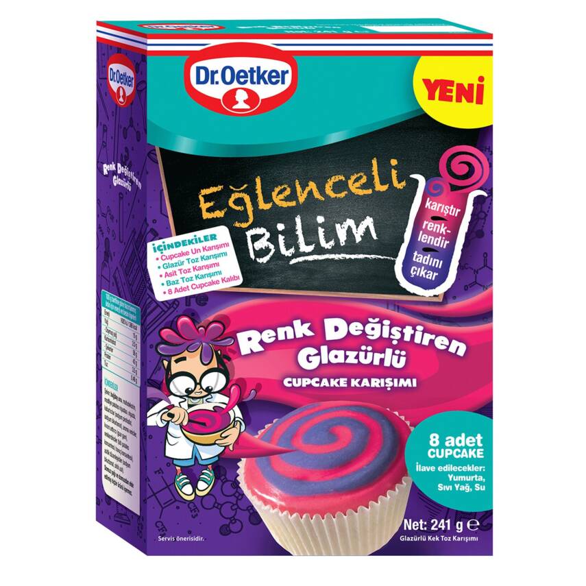 Dr.Oetker Eğlenceli Bilim Renk Değiştiren Glazürlü Cupcake 241 G - 1