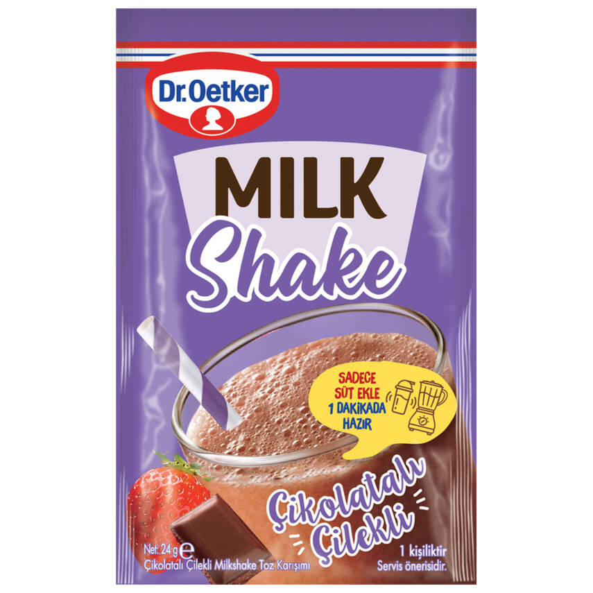 Dr.Oetker Milkshake Toz Karışık Çikolata Çilek 24 G - 1