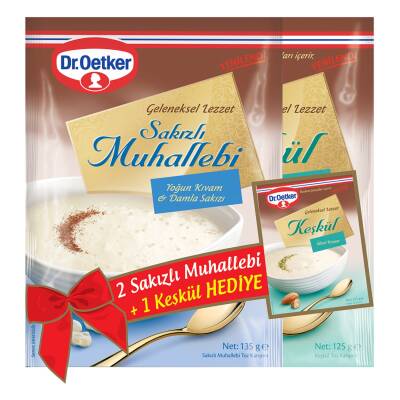 Dr.Oetker Sakızlı Muhallebi 2 x 135 G + Keşkül 125 G Hediyeli - Dr.Oetker