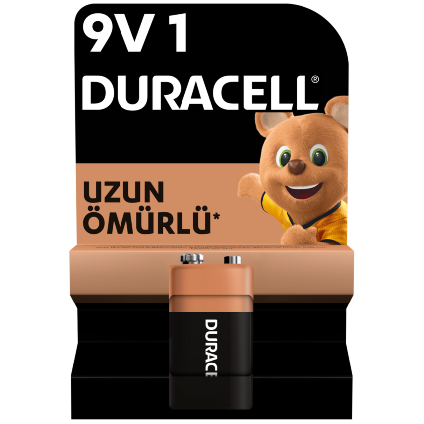 Duracell Alkalin 9V Pil, (6LR61 / MN1604), 1'li Paket - 1