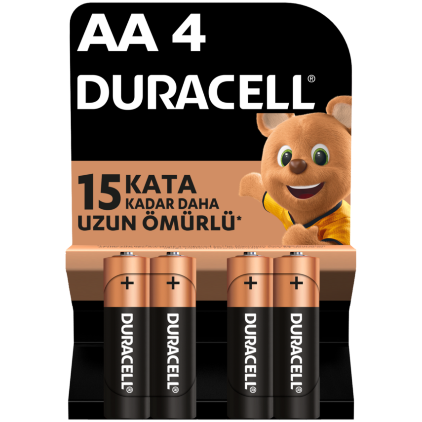 Duracell Alkalin AA Kalem Pil 1,5V (LR6 / MN1500), 4'lü Paket - 1