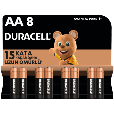 Duracell Alkalin AA Kalem Pil 1,5V LR6/MN1500 8'li Paket - Duracell