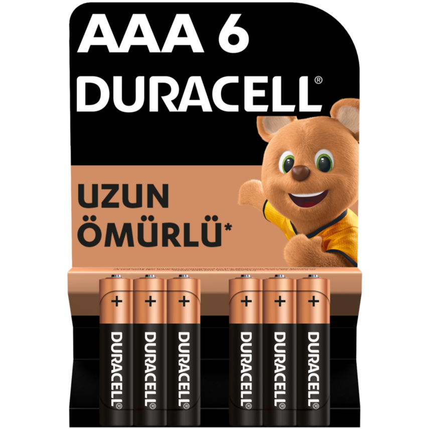 Duracell Alkalin AAA İnce Kalem Pil 1,5 V (LR03 / MN2400) 6’lı Paket - 1