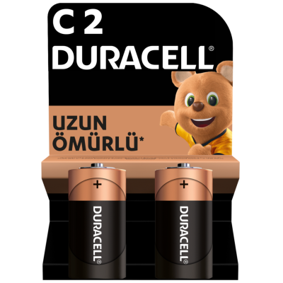 Duracell Alkalin C Pil, 1,5V (LR14 / MN1400), 2’li Paket - Duracell