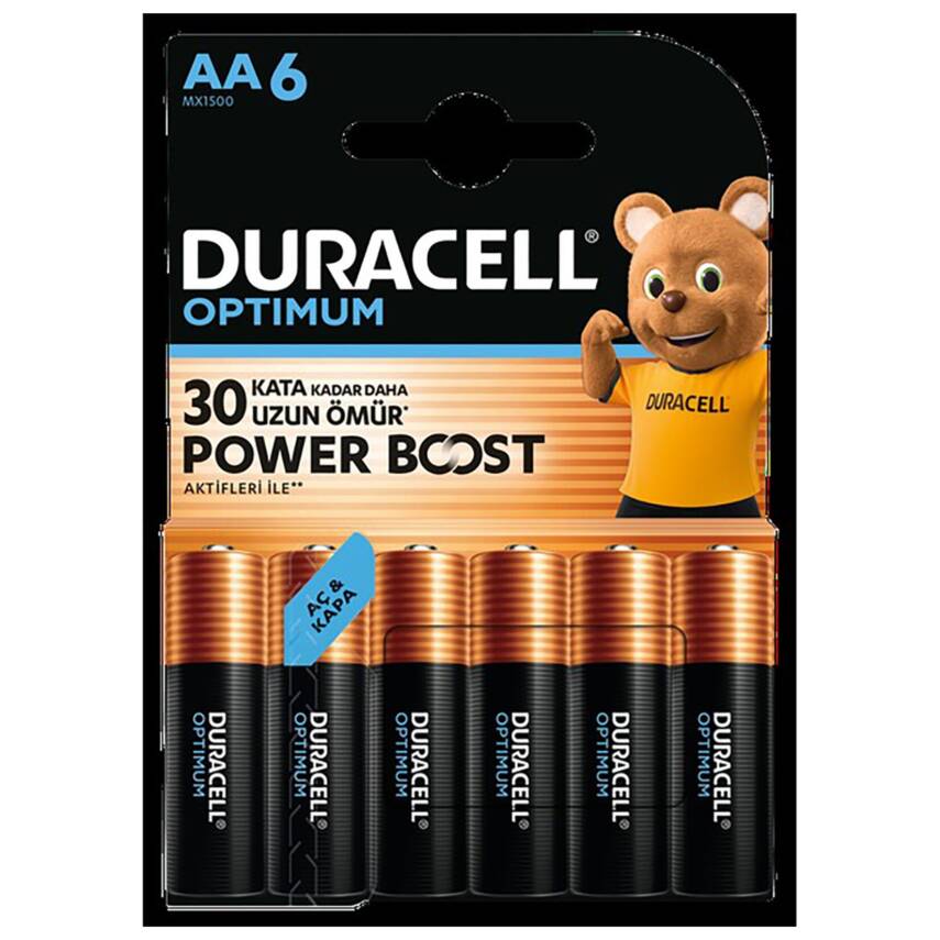 Duracell Optimum Powerboost AA Kalem Pil 6'lı - 1