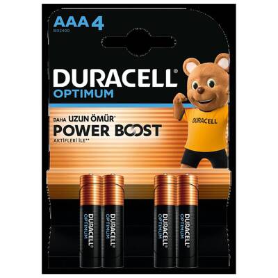 Duracell Optimum Powerboost AAA İnce Kalem Pil 4'lü - Duracell