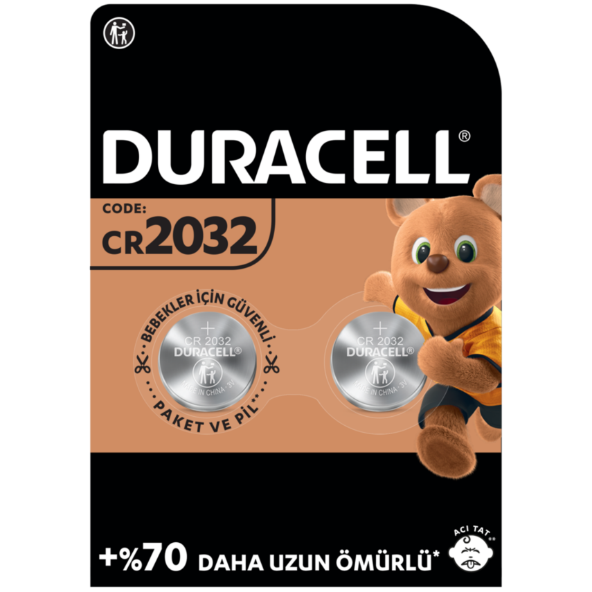 Duracell Özel 2032 Lityum Düğme Pil 3V (CR2032) 2’li Paket - 1