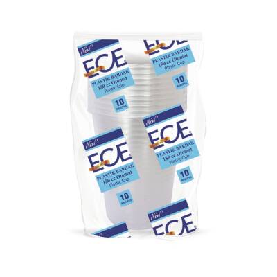 Ece Plastik Şeffaf Bardak 10'lu 180 Cc - Ece