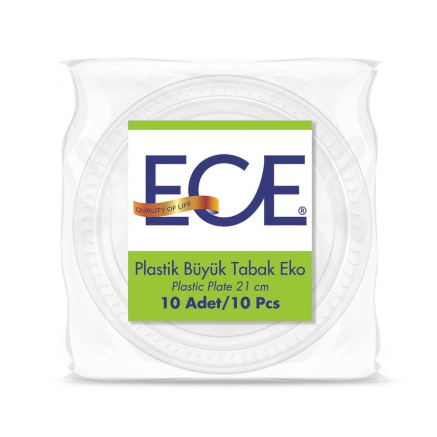 Ece Plastik Tabak 10'lu 21 Cm - 1