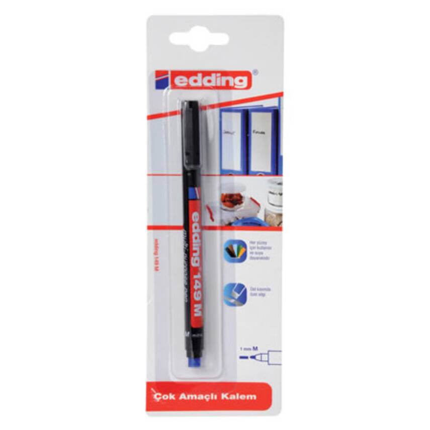 Edding Asetat Kalemi Siyah - 1