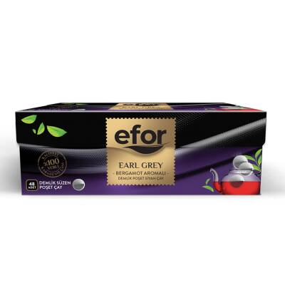Efor Earl Grey Demlik Süzen Poşet Çay 48 x 3.2 G - Efor