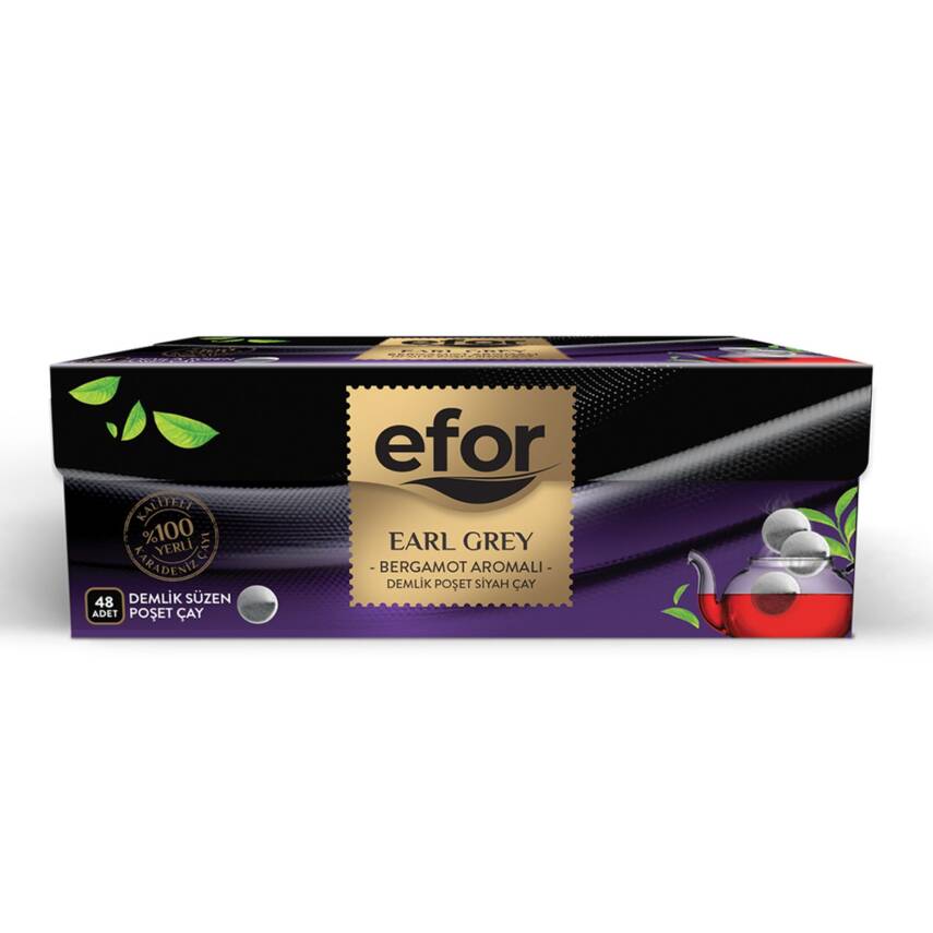 Efor Earl Grey Demlik Süzen Poşet Çay 48 x 3.2 G - 1