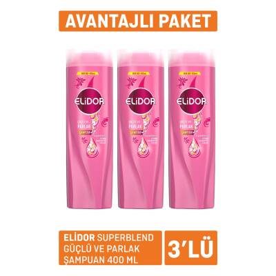 Elidor Superblend Güçlü ve Parlak Şampuan 3 x 400Ml - Elidor