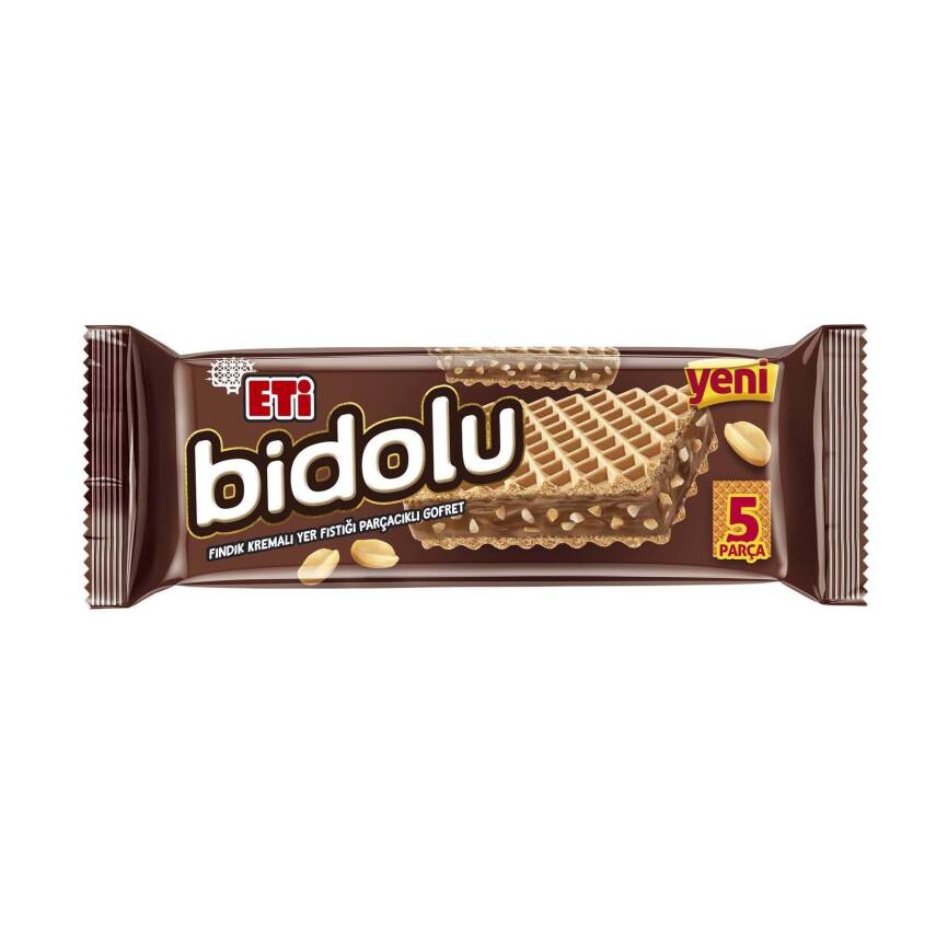 Eti Bidolu Fındık Kremalı Yer Fıstığı Parçacıklı Gofret 81 g - 1
