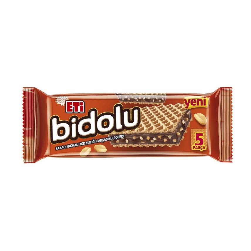 Eti Bidolu Kakao Kremalı Yer Fıstığı Parçacıklı Gofret 81 g - 1