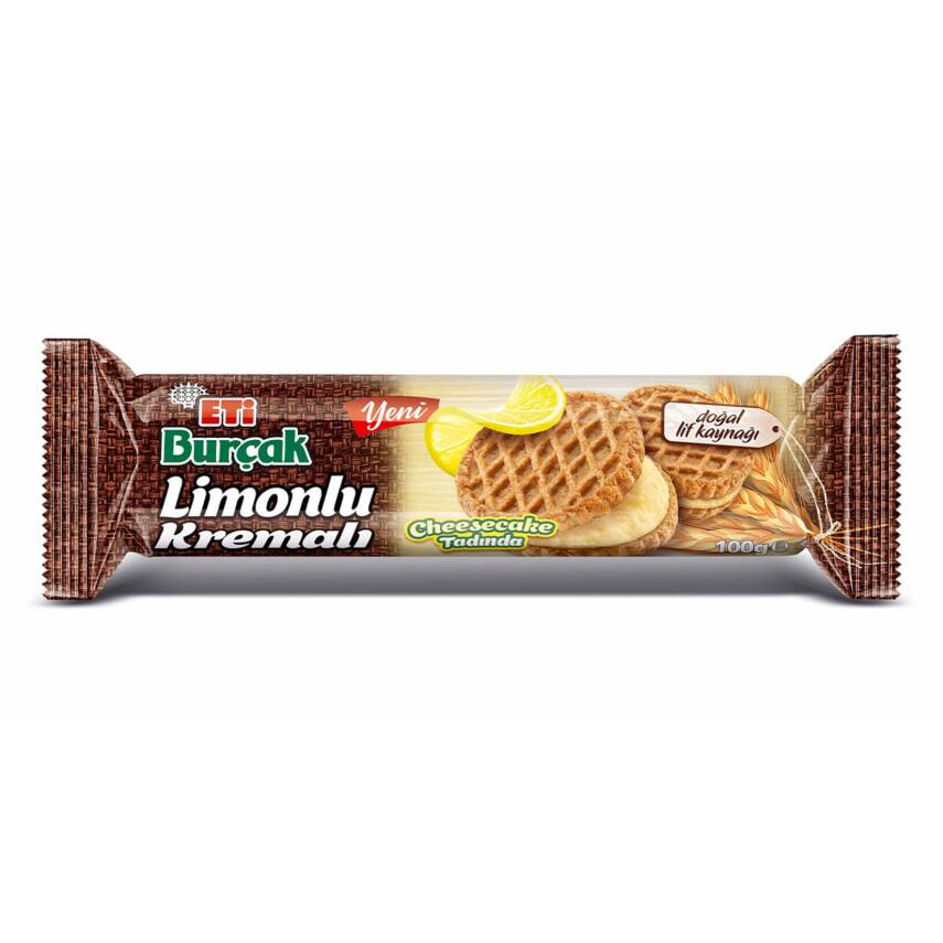 Eti Burçak Limonlu Kremalı Yulaflı Bisküvi 100 G - 1