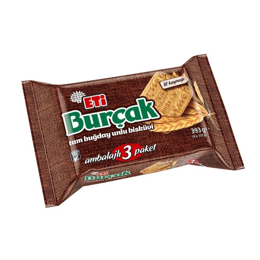 Eti Burçak Tam Buğday Unlu Bisküvi 3 x 131 G - 1