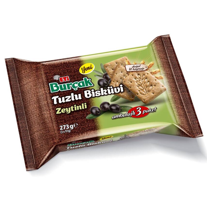 Eti Burçak Tuzlu Zeytinli Bisküvi 3 x 91 G - 1
