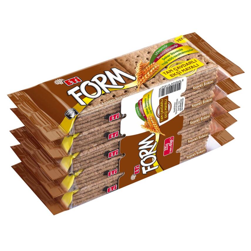 Eti Form Tam Çavdarlı Ekşi Mayalı Kepekli Bisküvi 5 x 45 G - 1