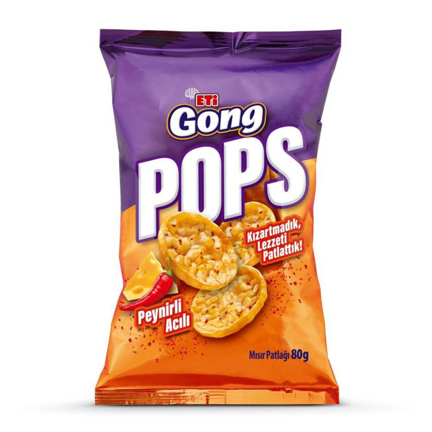 Eti Gong Pops Peynirli Acılı Mısır Patlaği 80 G - 1