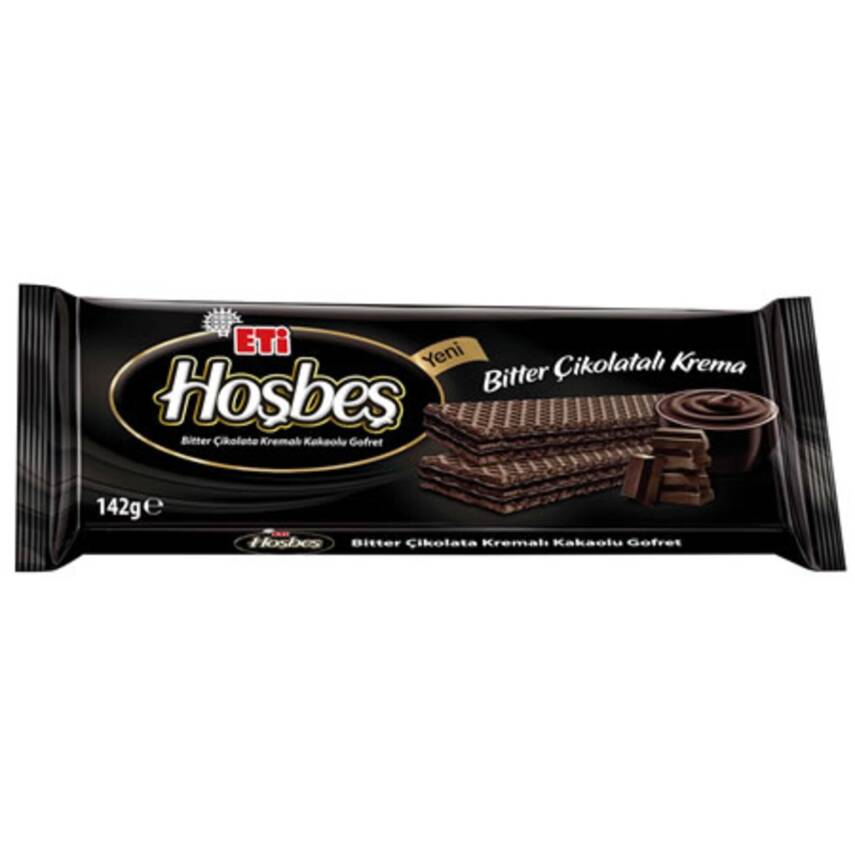 Eti Hoşbeş Bitter Çikolata Kremalı Gofret 142 G - 1