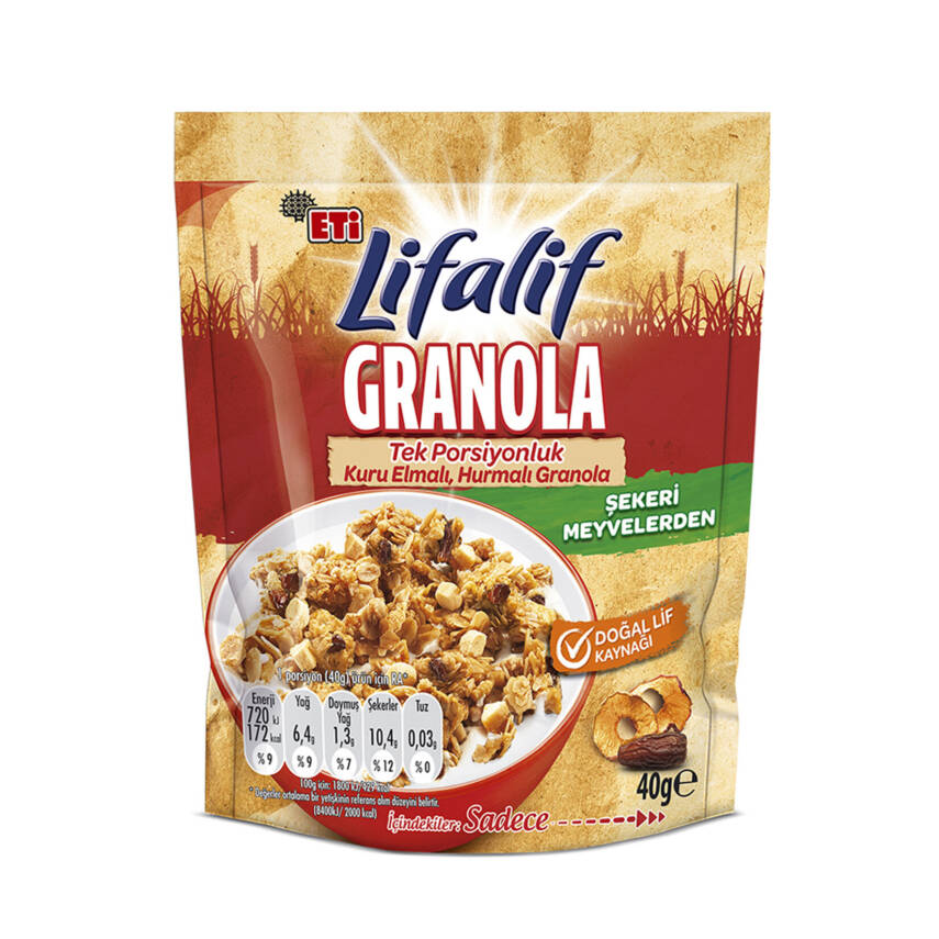 Eti Lifalif Elmalı Hurmalı Granola 40G - 1
