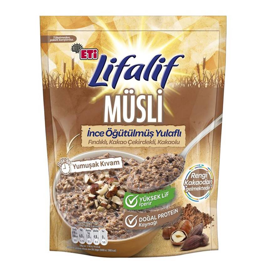 Eti Lifalif Kakaolu İnce Öğütülmüş Müsli 250 G - 1