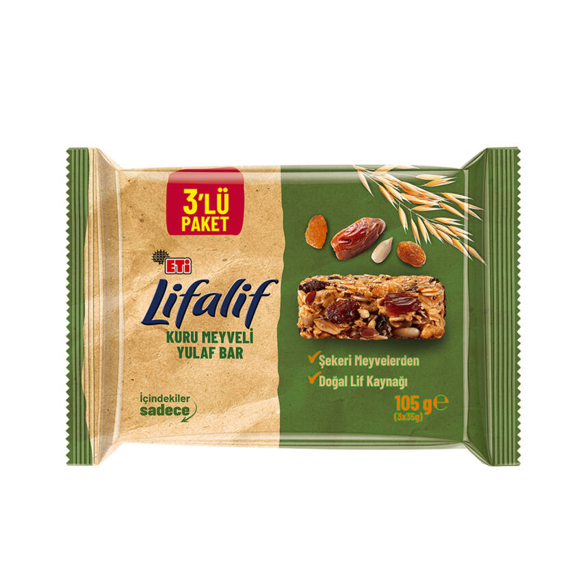 Eti Lifalif Kuru Meyveli Bar 3'lü 105 G - 1