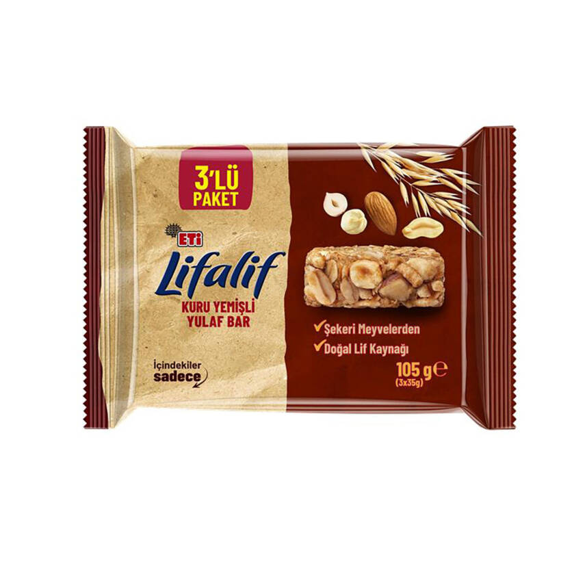 Eti Lifalif Kuru Yemişli Yulaf Bar 3 x 35 G - 1