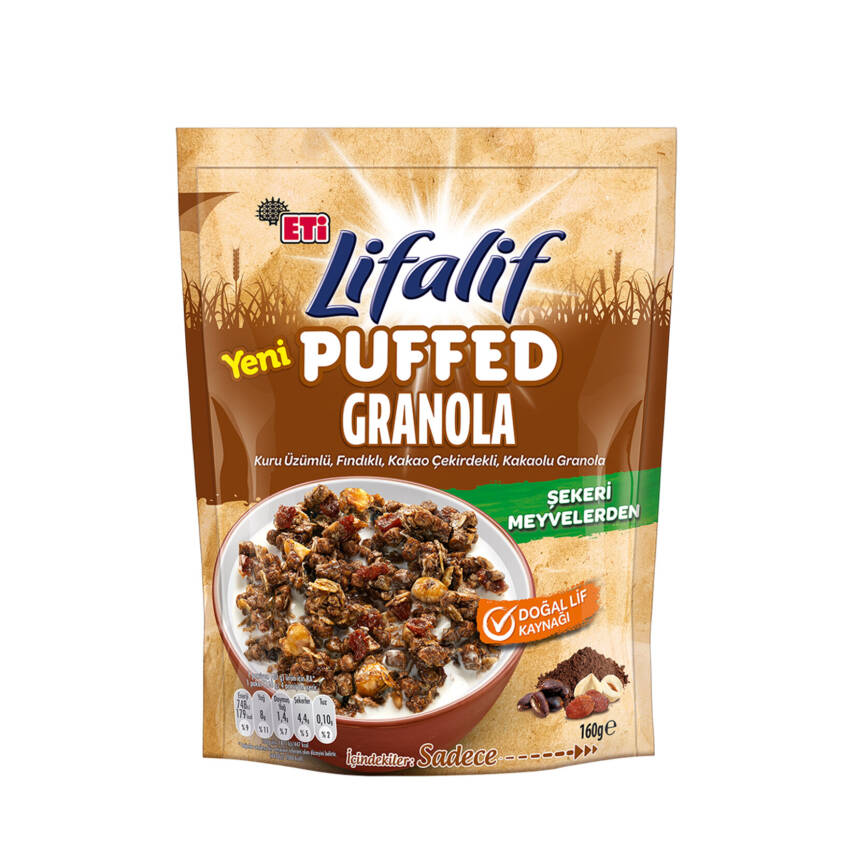Eti Lifalif Puffed Granola Kakao 160G - 1