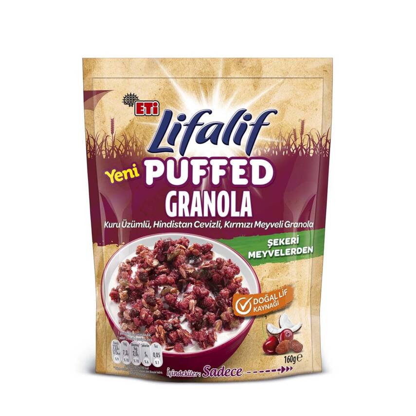 Eti Lifalif Puffed Granola Kırmızı Meyveli 160 G - 1