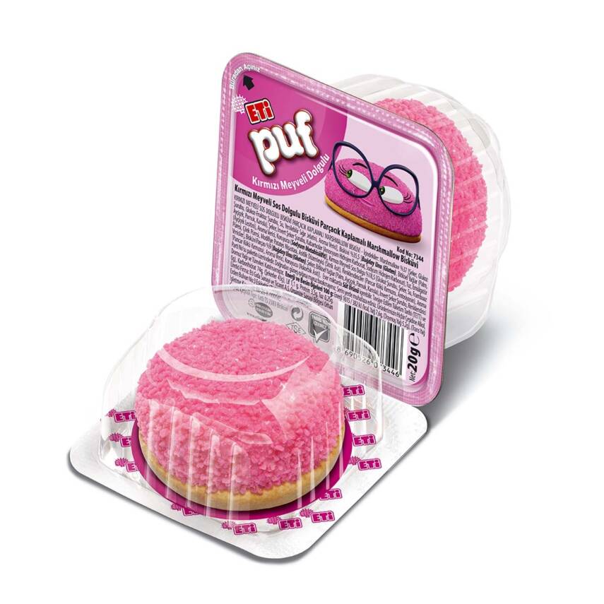 Eti Puf Kırmızı Meyve Dolgulu Bisküvi 20 G - 1